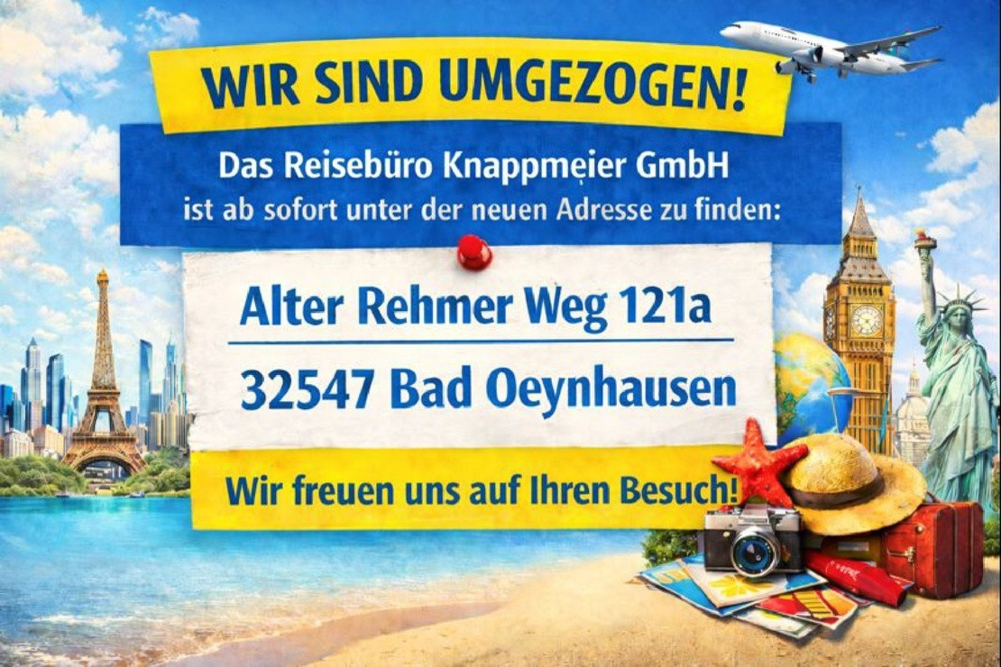 Umzugshinweise neue Adresse Alter Rehmer Weg 121a in Bad Oeynhausen